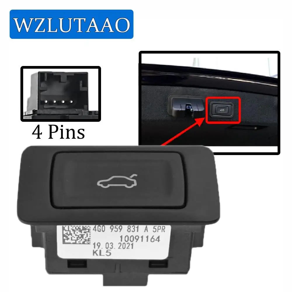 Electric Power Trunk Lock Button Release Switch 4G0959831A 4G0 959 831 A For Audi Q5 Q7 A4 A6 A8 A7 Q3 S4 S6 S7 S8 2008-2018