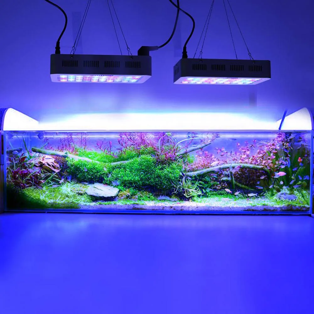 Imagem -05 - Lâmpada de Aquário para Água Salgada Luz Led Regulável para Aquário Tanque de Peixes Peixe Marinho Controle Manual 180w