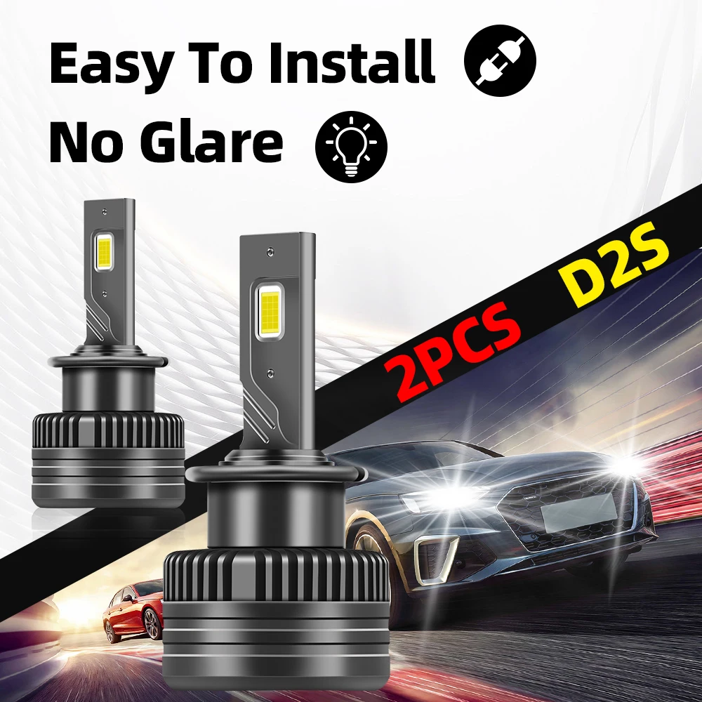 

D SERIES D2S Светодиодные автомобильные фары HID Bulbs D2S D2R Turbo Lights 20000LM 6000K Белые автомобильные лампы CANbus Без ошибок Plug&Play