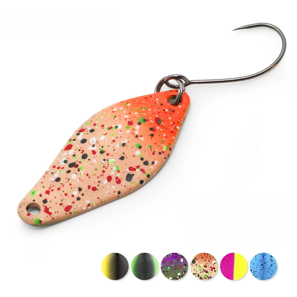 Jerry 2.5g wysokiej jakości przynęty na pstrągi Mini mosiężne łyżki wędkarskie przynęta słodkowodna Spinner Bait Pesca kwiaty bombki pojedyncze haczyki — zdjęcie 2