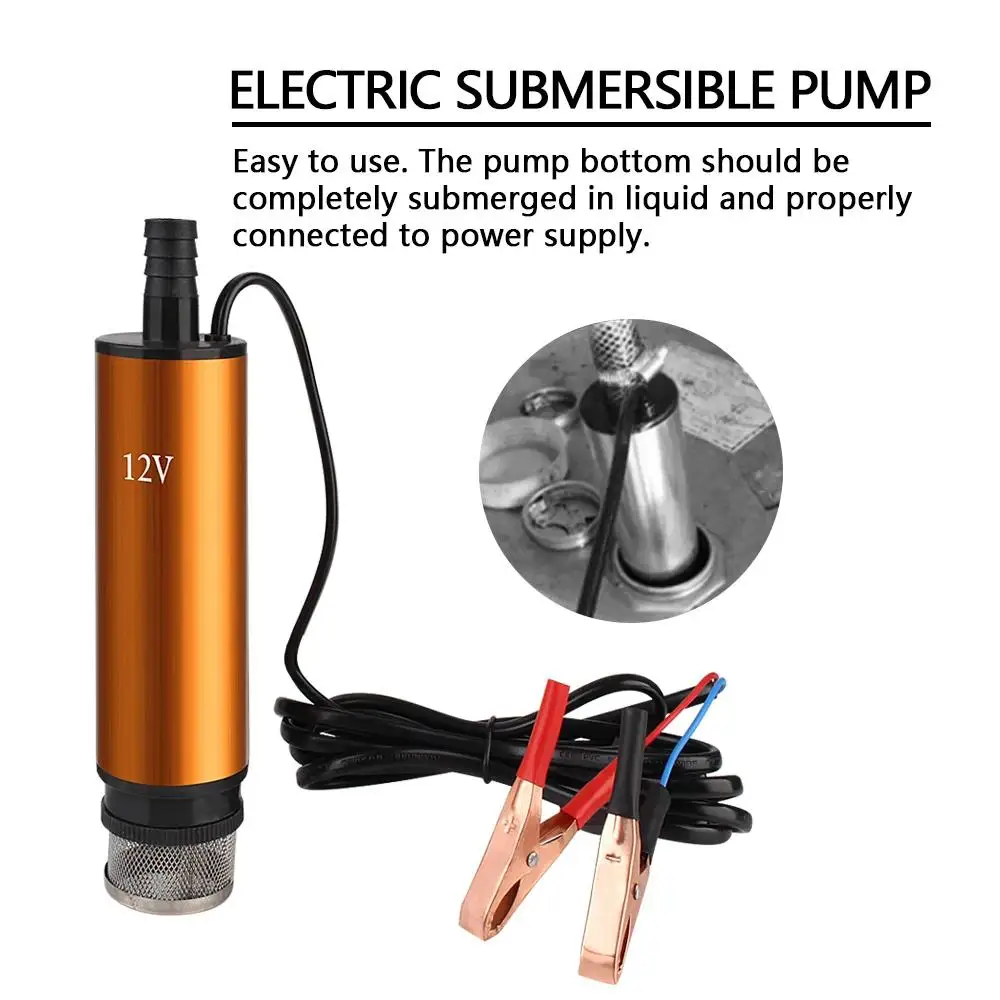 12V Submersible Electric Fuel Transfer Pump For Diesel Water Oil Drum Barrel Tank Portable Refueling Pump with Filter & ON/OFF Switch