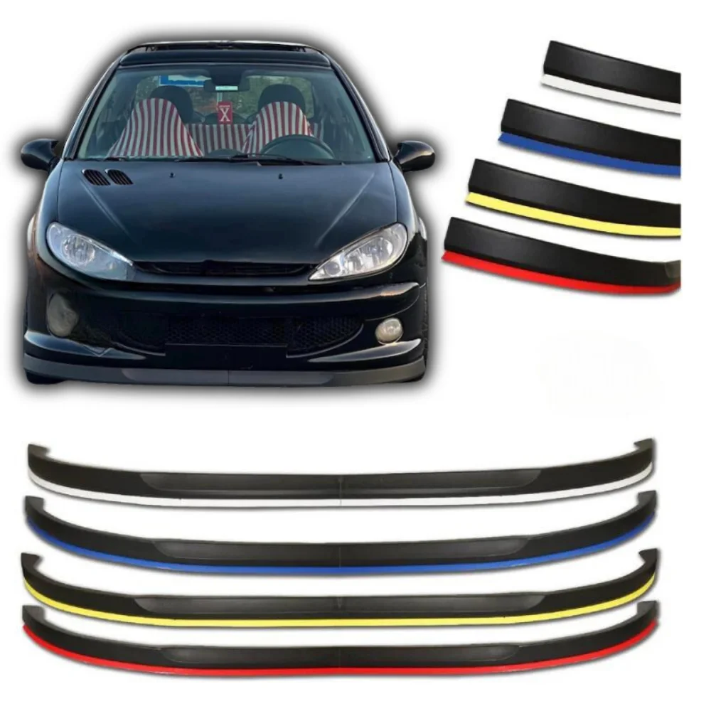 For peugeot 206 2 Pcs Front Bumper Lip Body Kit Spoiler Splitter Diffuser High Quality ABS Plastic Professional Tuning Parts