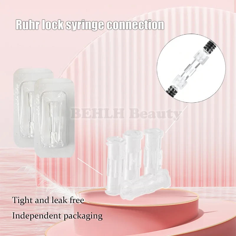 100pcs Disposable Transparent Luer Syringe Connector Female Thread Coupler Drug Guiding Device Sterile AdapterBeauty Products