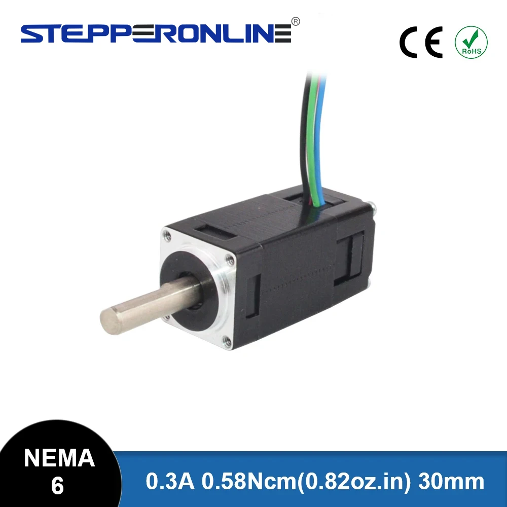 Nema 6 Stepper Motor Mini Step Motor Bipolar 14x14x30mm 1.8deg 0.58Ncm(0.82oz.in) 0.3A 4-lead for CNC 3D Printer