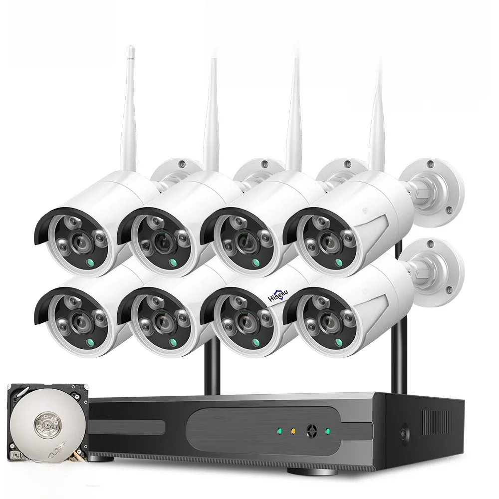 Hiseeu 3/5/8MP WiFi CCTV Camera Beveiligingssysteem IR Nachtzicht Bullet Camera Set 10CH NVR Draadloos CCTV Beveiligingssysteem - afbeelding 2