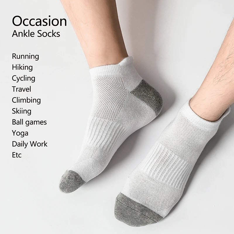 6/12 Pairs Cotton Short Socks for Men Mesh Ankle Sports Casual Fitness Sock Summer Breathable Running Cycling Women Low Cut Sock