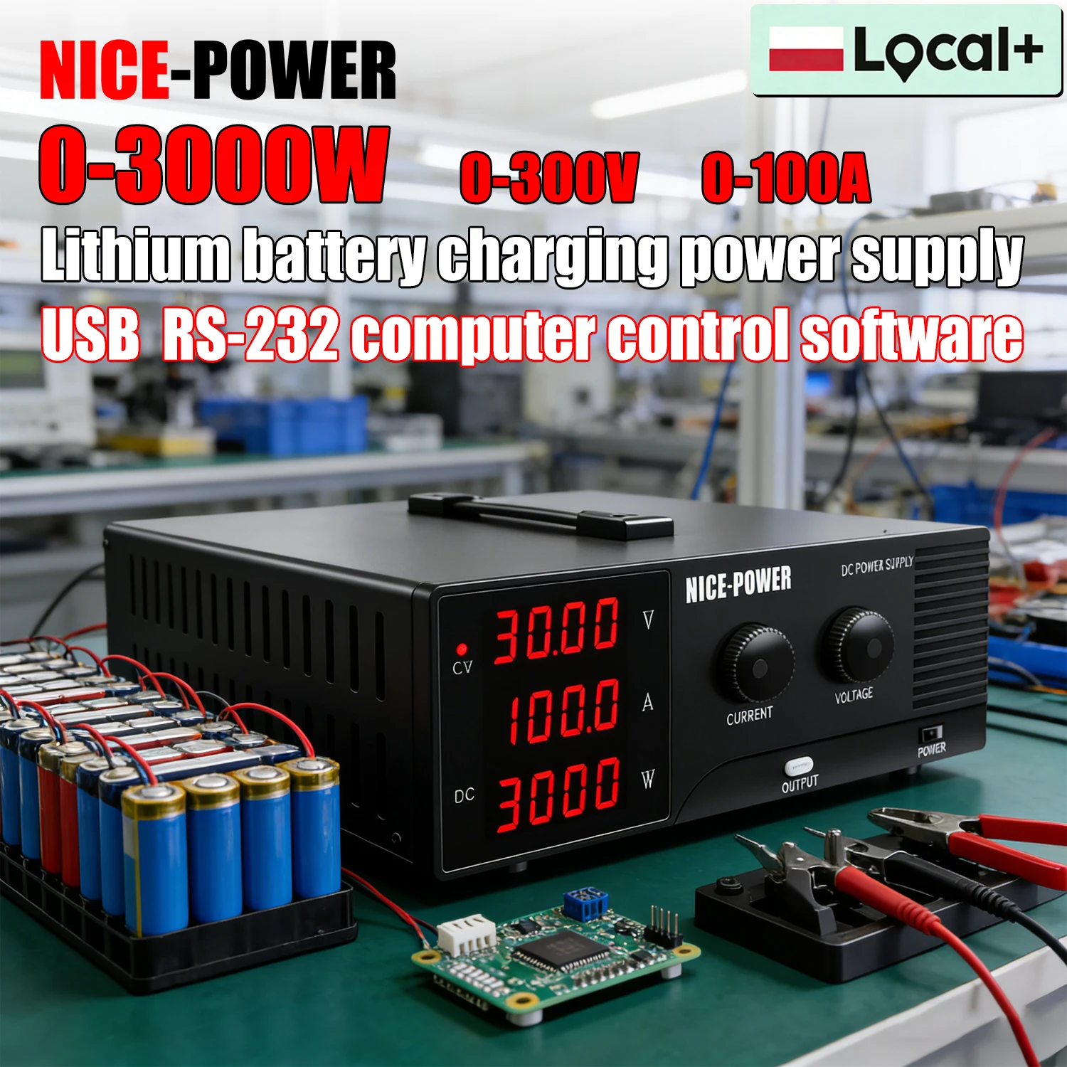 3000W Hochleistungs-Labornetzteil, einstellbar 300V 200V 150V 10A 100V 30A 60V 30A 100A für Alterungstests, Batterieladung mit Software