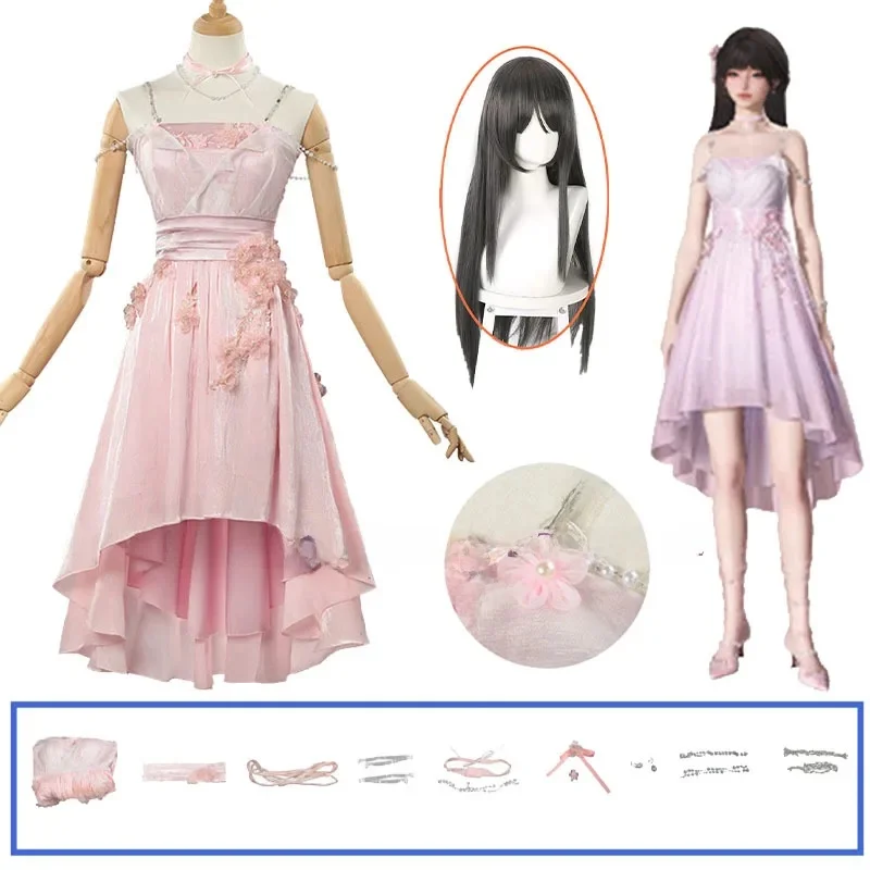 Robe Rose Flower Sea Hunter, Ensemble d'Accessoires et Tenues de Cosplay Princesse Love and Deepspace pour Femme, Costume Anime