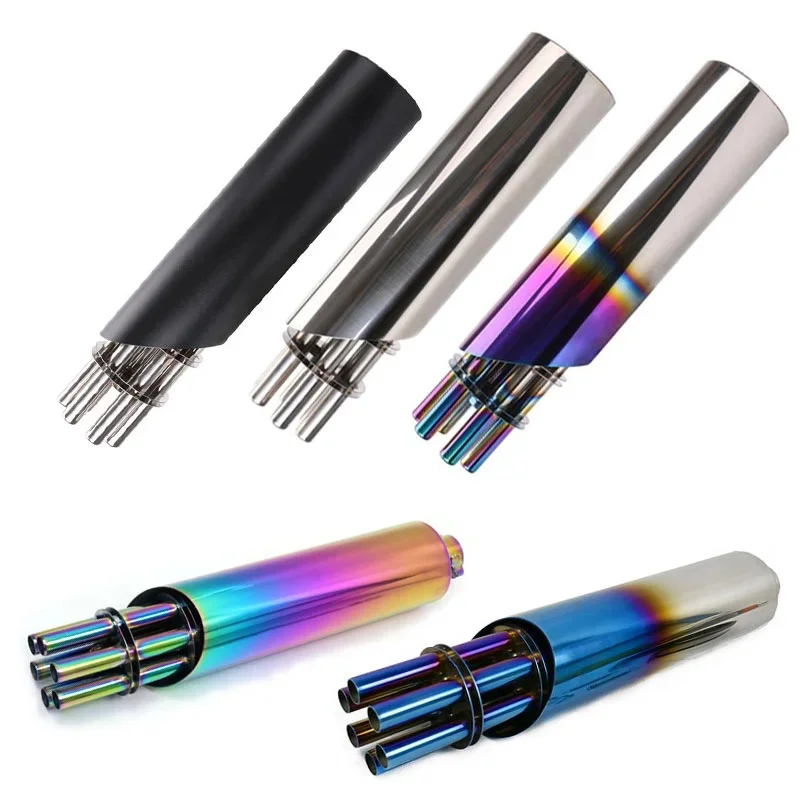 AliExpress NONE Exhaust Motorcycle Muffler Gatling Gun Pipe Can Rotate Motorbike Modified For Honda Yamaha Kawasaki KTM ATV Pit Bike Scooter