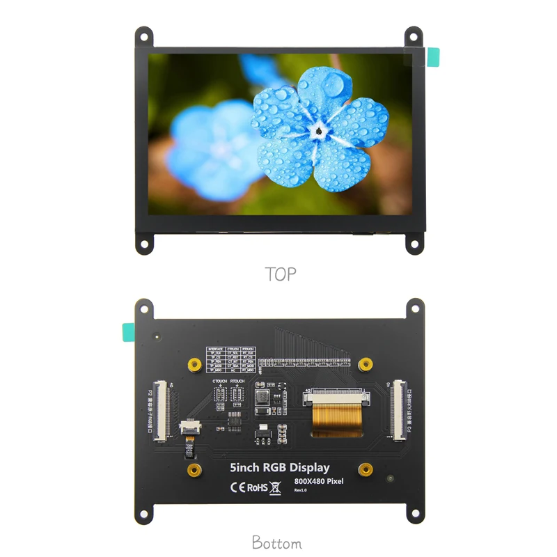 Imagem -03 - Módulo de Tela de Exibição Lcd para Wildfire Ips tn Touchscreen Stm32 Esp32 5in 800x480