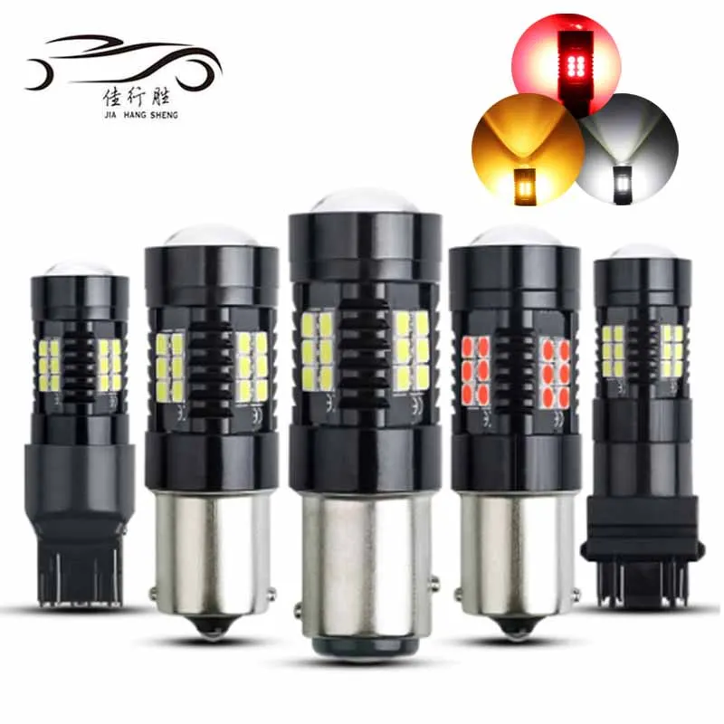 

Car Led Light Bulb Canbus T25 3157 1156 BA15S 1157 P21/5W BAY15D Auto Parking Lights 3030 21SMD Reversing Lamp White Red 12V