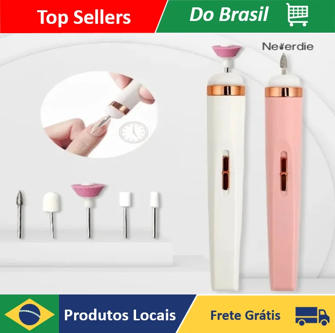 Lixadeira de Unha Elétrica 5 em 1 Portátil Recarregável Sem Fio Manicure Pedicure Removedor Cutícula - Neverdie Store