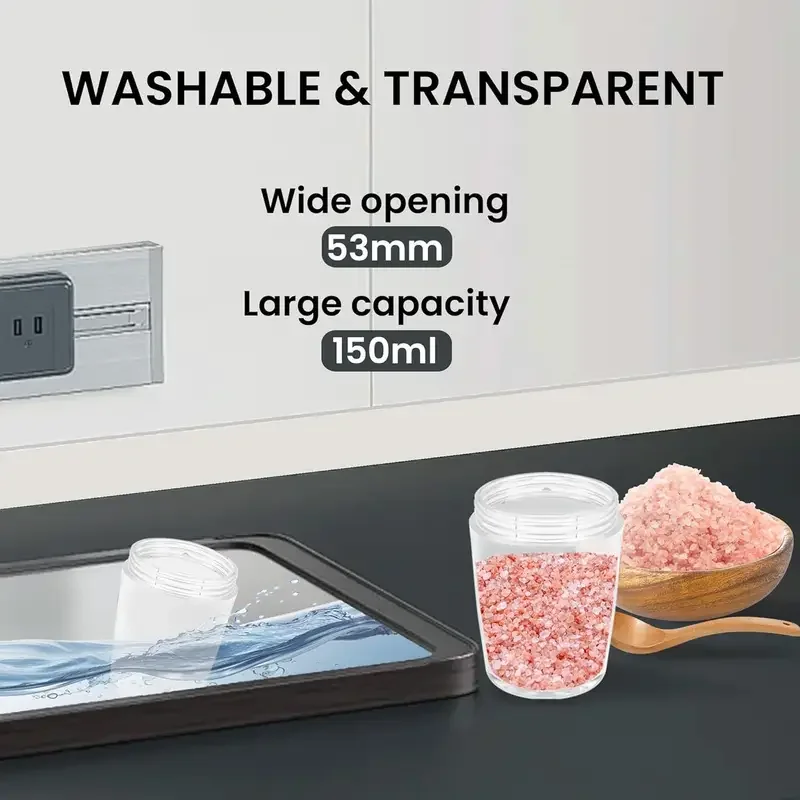 مجموعة مطحنة الملح والفلفل المنشط بالجاذبية - عبوة من المطاحن الكهربائية القابلة لإعادة الشحن مع ضوء LED |   لا بطاريات، خشنات قابلة للتعديل #6