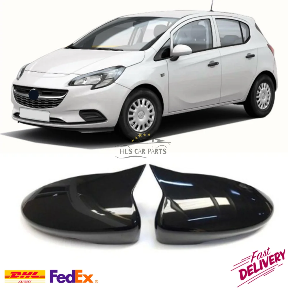 Bat Mirror Cover for Opel Corsa E 2014-2019 Car Accessories OPC GTC Body Kit Piano Black Tuning Auto Sport Design