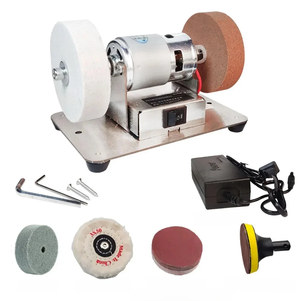 Desktop Double Sand Wheel Multifunctional Grinding Machine Small Knife Grinder Household variable Speed Grinding Polishing Machi