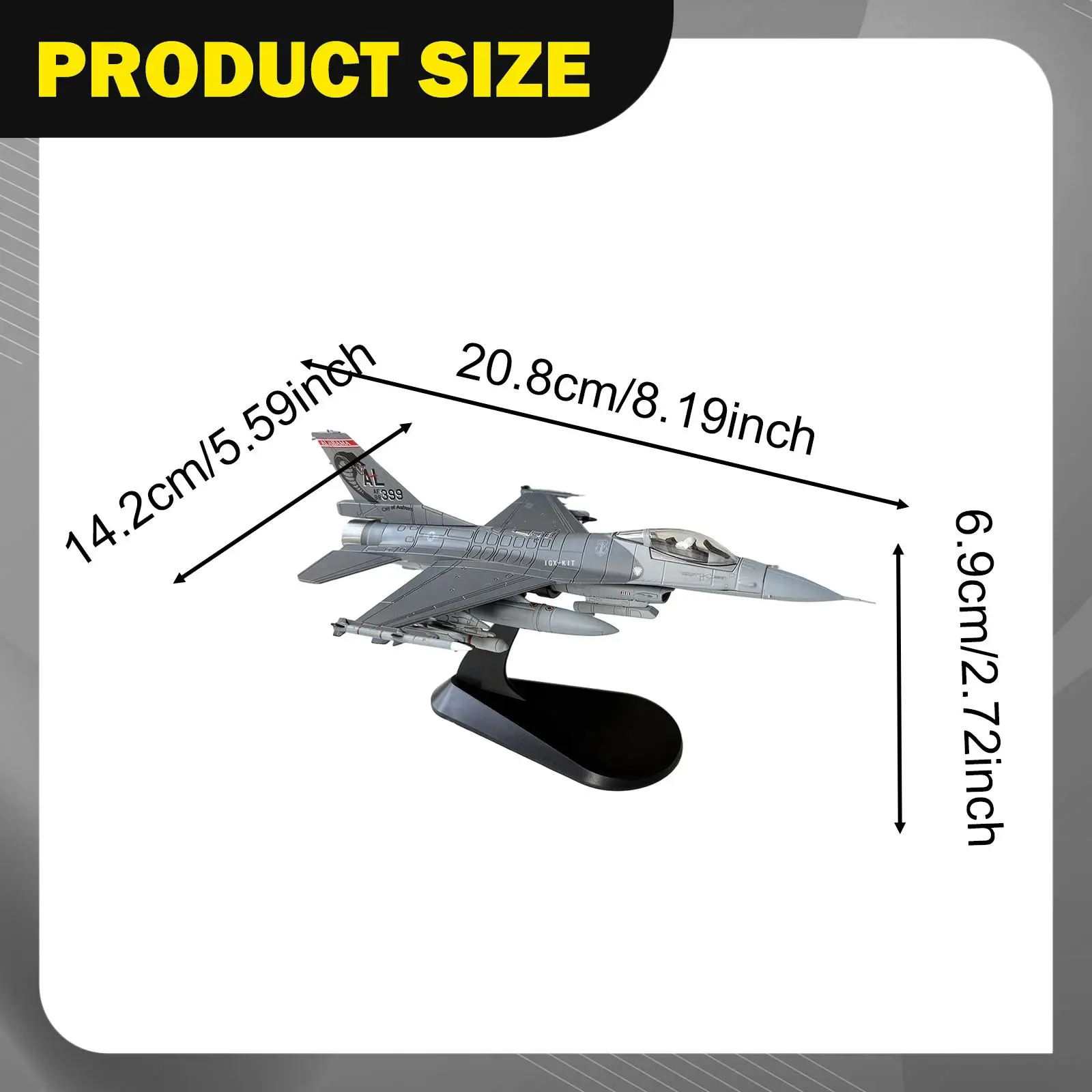 Modèle d'avion de chasse moulé sous pression 1:72