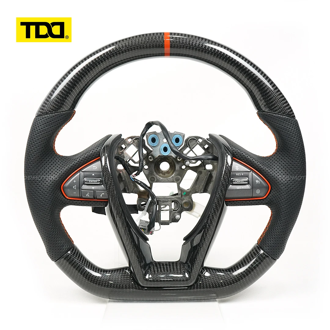 

TDD Carbon Fiber Steeing Wheel for Nissan Maxima A36 2016-2023 Custom Steering Wheel Perforated Leather with Carbon Fiber Trim