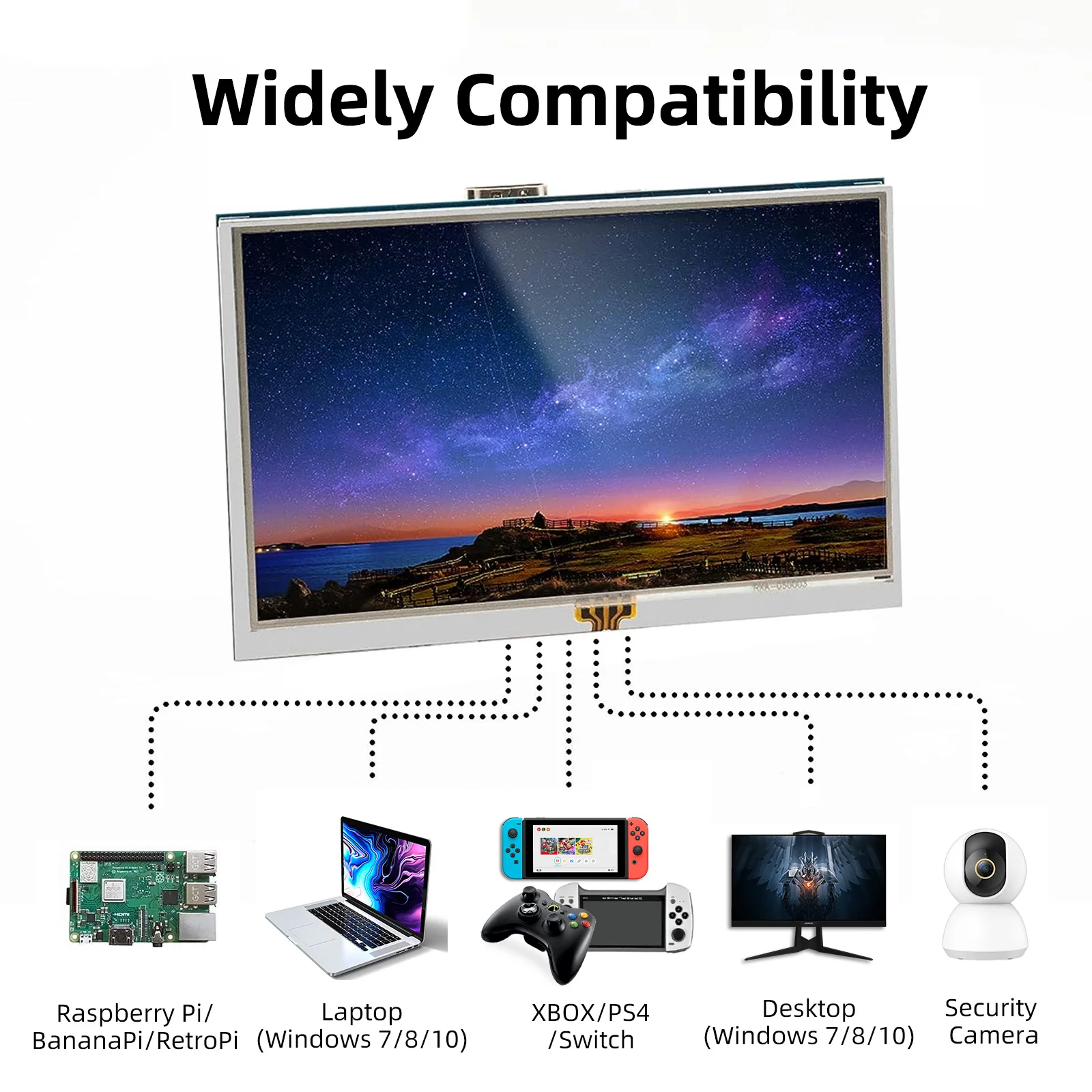 Imagem -05 - Ipistbit-raspberry pi Monitor Touch Screen Mini Monitor para Raspberry pi Driver- Hdmi Tft 800x480 5