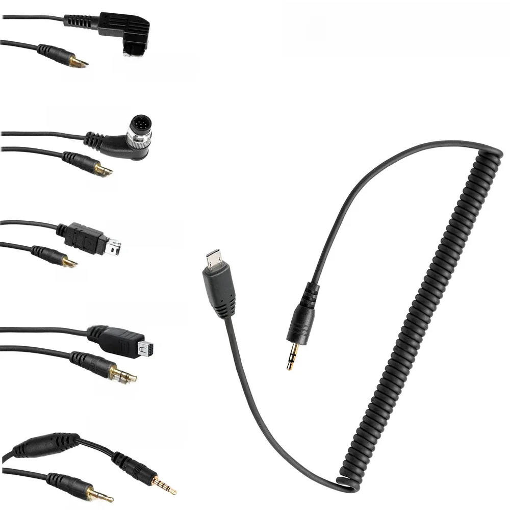 Aodelan 2.5mm remoto com fio cabo de liberação do obturador cabo de conexão c6 c8 n8 n10 s6 s8 o6 p6