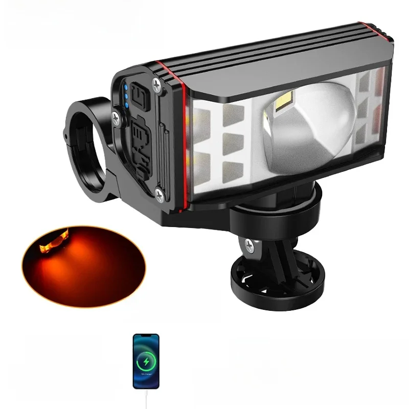 4 tryby przedniego światła rowerowego typu C Akumulatorowa przednia lampa rowerowa Nocna lampa przednia MTB Road Bike Reflektor Łatwy w montażu — 2