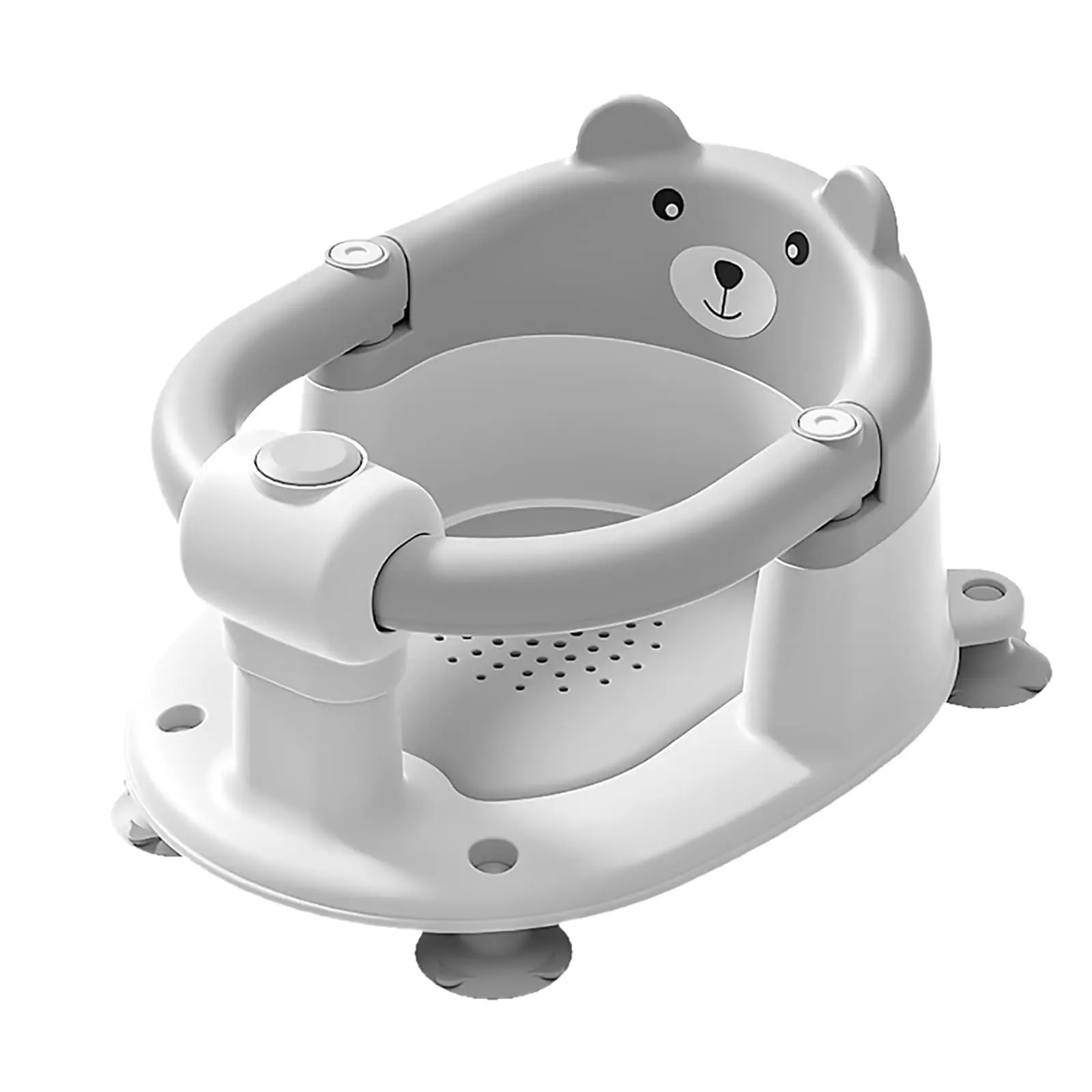 Baby Bath Seat for 6 Months Cute Bear Non-Slip Bath Chair for Sitting Up Infant Newborn Bathtub Chair with 4 Suction Cups