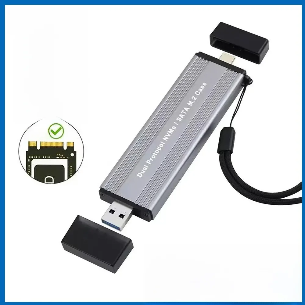 SAMGET-Boîtier SSD M.2 vers USB 3.1, en aluminium, 10Gbps, USBC, USBA vers NVMe PCIe, externe pour SSD M2 NVMe