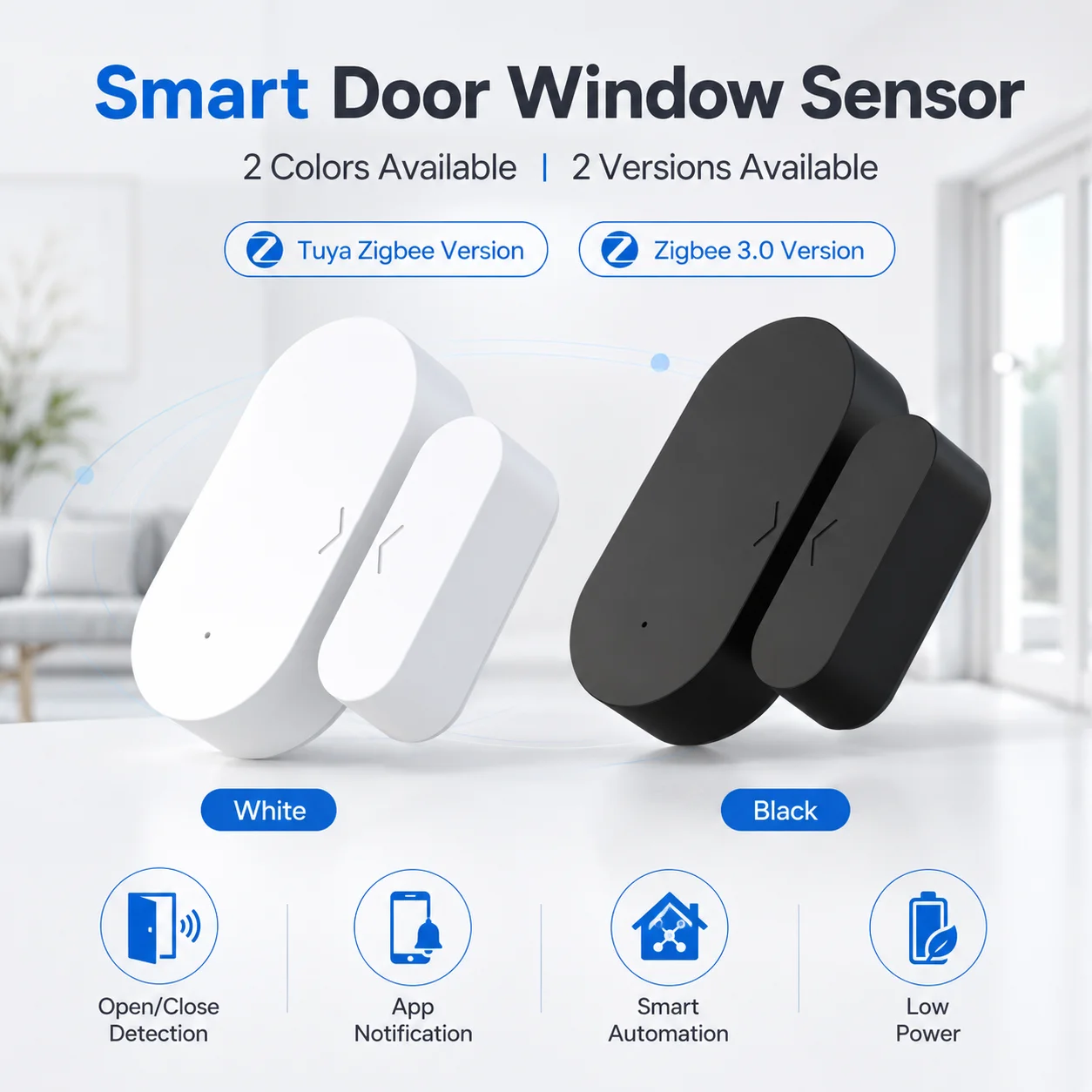 Zigbee 3.0 Door Window sensor Contact Sensor For Smart Home requires Zigbee Hub Support Alexa Zigbee2MQTT ZHA Home Assistant