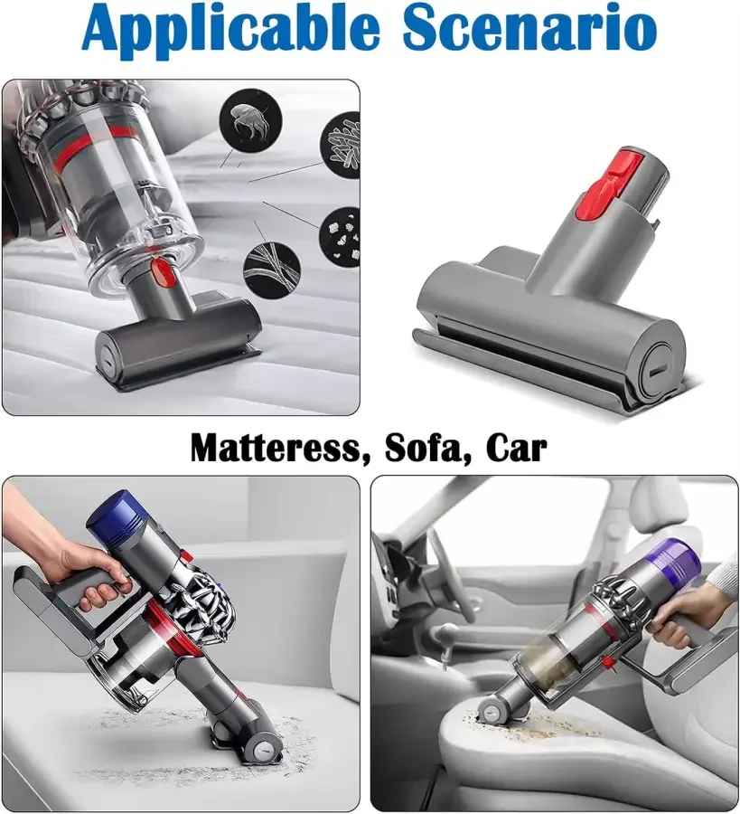 رأس فرشاة أداة بمحرك صغير لدايسون V7 V8 V10 V11 V15 عصا مكنسة كهربائية إزالة العث شفط رئيس استبدال أجزاء #4