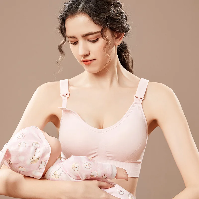 Wirefree Maternity Bras Thin Breathable Nursing Bra Pregnant Women Underwear Anti-Sag Front Button Breastfeeding Bras No Trace