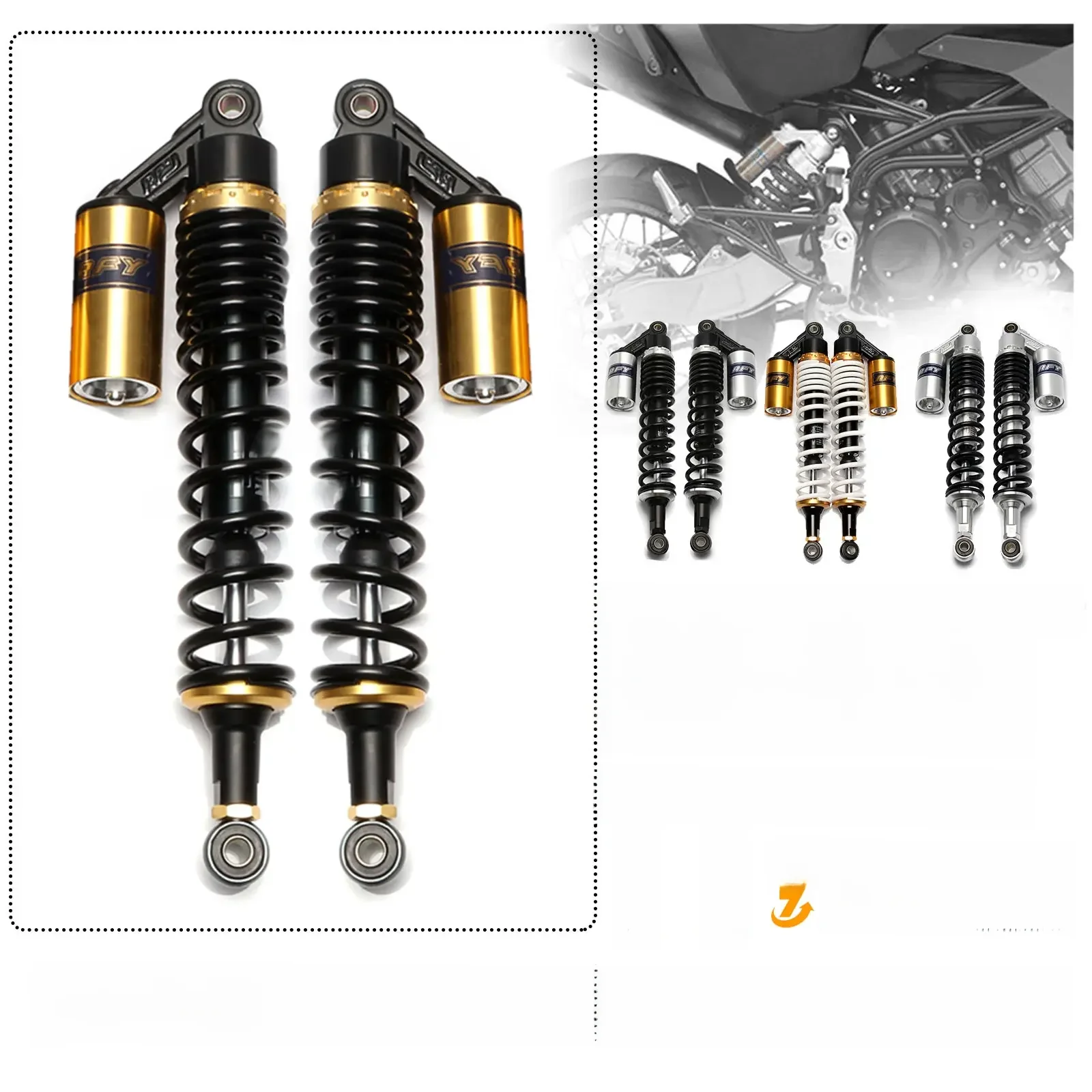 Universele 400Mm 15 3/4 "Motorcycle Air Schokdemper Achterwielophanging Atv Quad Scooter Dirt Bike Motor Falling Bescherming - afbeelding 2