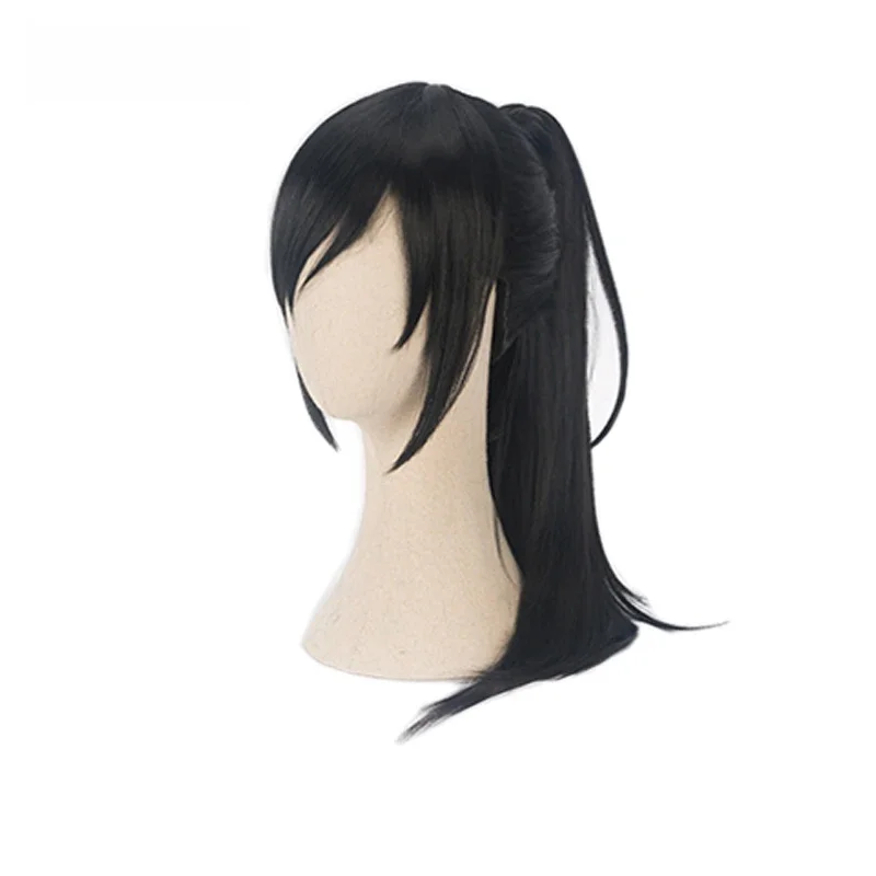 Dororo Hyakkimaru Cosplay peruka do włosów czarny syntetyczny chip odpinany kucyk Osamu Tezuka + czapka z peruką — zdjęcie 2
