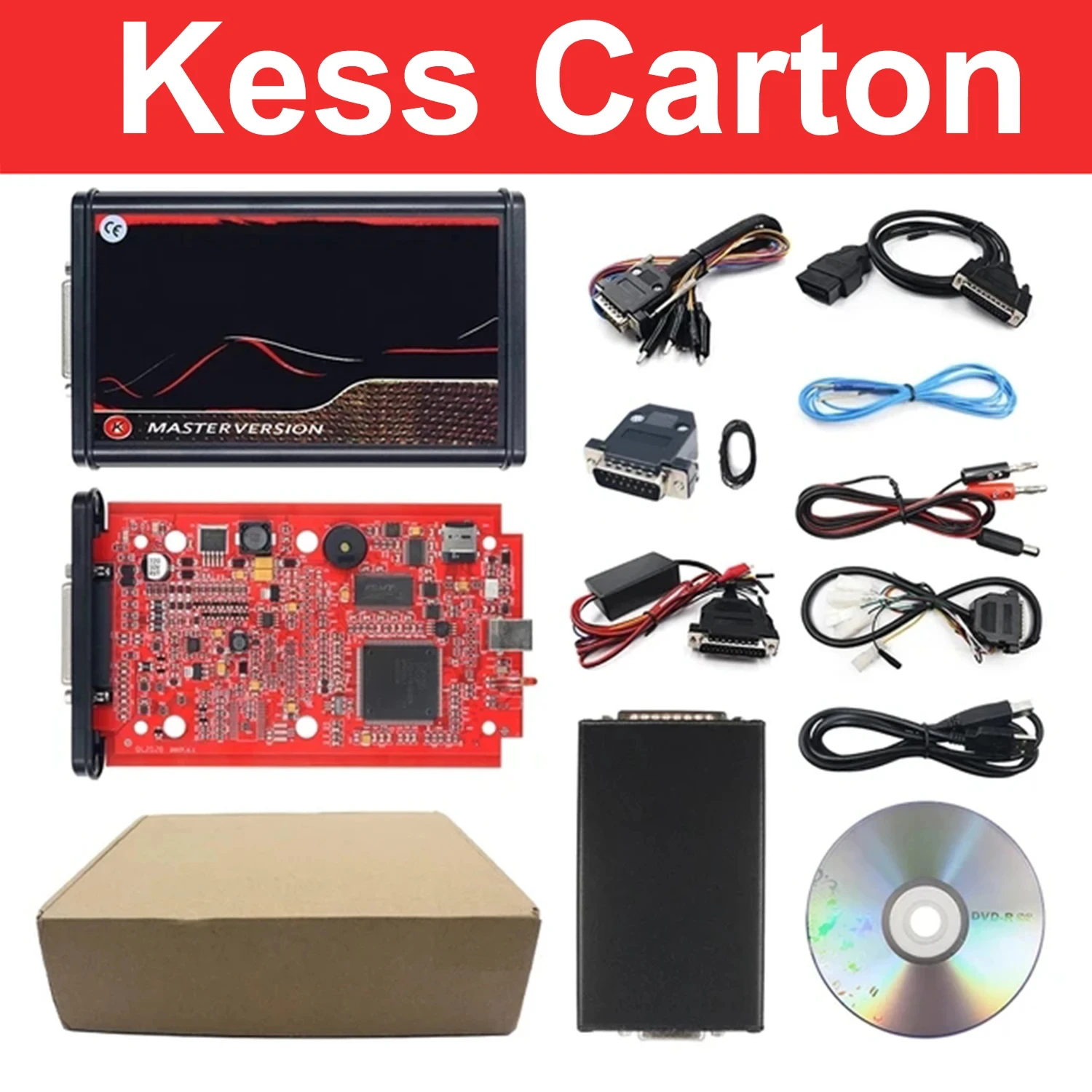Kess V2 V5.017 Online 2.80 EU Red KTAG 7.020 2.25 OBD2 OBD 2 Auto's Trucks ECU Chip Tuning Kit Onbeperkte Reparatieset met Gereedschapskist