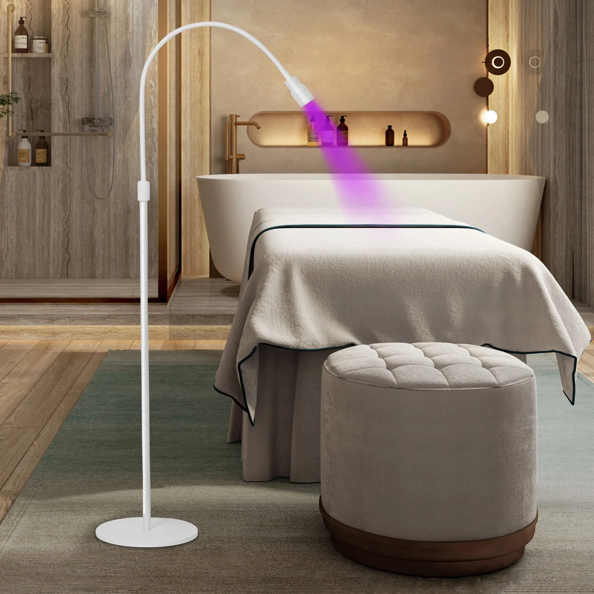 12W LED UV Lampe mit Fußschalter Wimpernverlängerung Gel Aushärtung Stehlampe Schönheitssalon Winkel verstellbarer Halter Scheinwerfer UV-Lampe