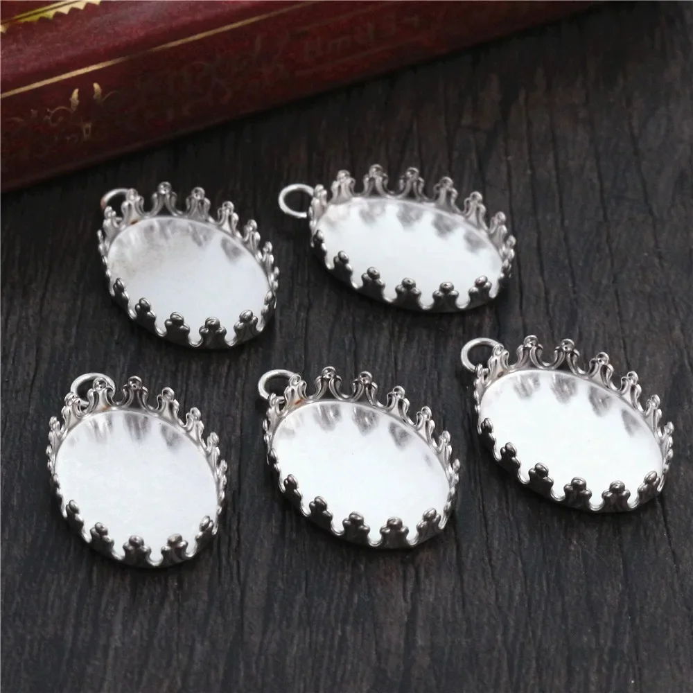 (Bez przejścia) 10 sztuk 13x18mm 18x25mm wewnętrzna rozmiar materiału ze stali nierdzewnej owalne styl Cabochon baza Cameo ustawienie wisiorek taca — zdjęcie 2