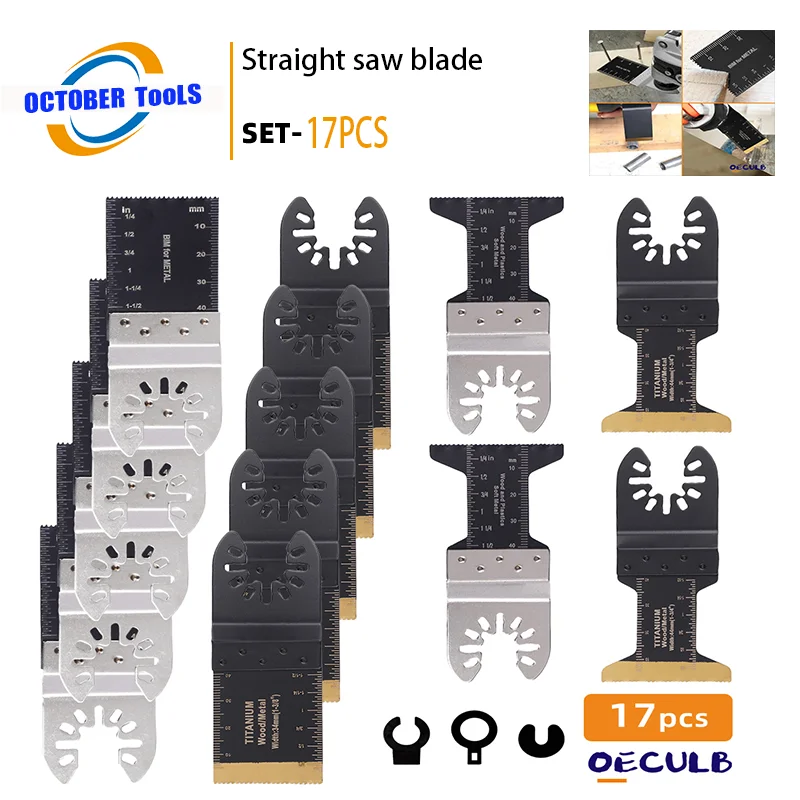 

Professional Grade 17PC Oscillating Multi-Tool Kit with 600W Motor, 32 Speed Settings, Quick-Change Blades for Wood Metal Tile C
