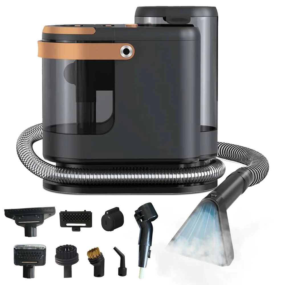 Nettoyeur vapeur portable à haute température de 1700 W pour la stérilisation, éliminant efficacement les taches tenaces des sols, des hottes, des cuisines et des canapés.