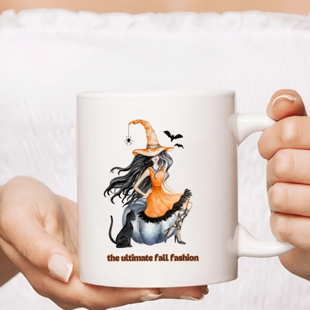 

1pc 3A grade 11 oz Witch fashion ceramic coffee mug for room Halloween decoration Birthday Christmas Holiday Office School gift