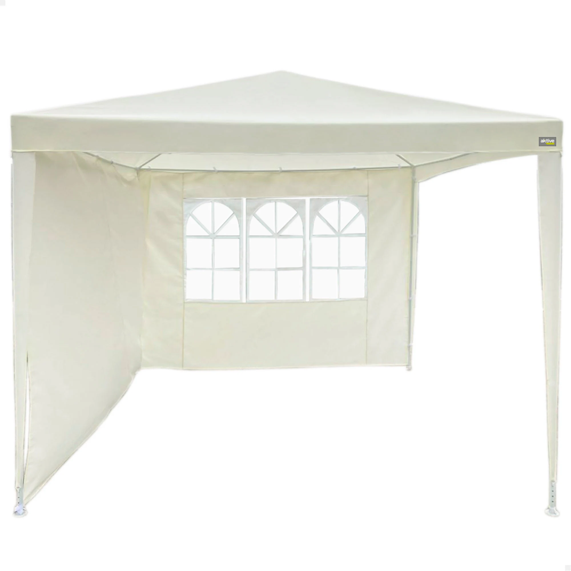 Garden gazebo with 2 sides and window cream Aktive, folding garden gazebo, folding tent, outdoor tent, garden gazebo, garden Pergolas, outdoor terrace awnings, garden awning