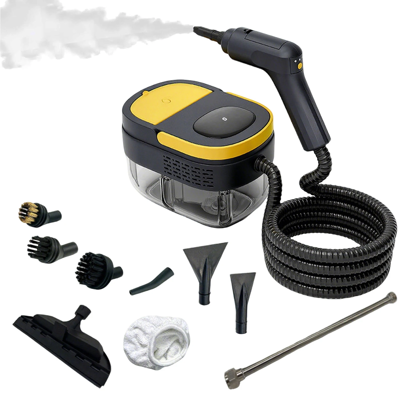 Limpiador a vapor de alta temperatura de 2500 W, tanque de 1600 ml, ajustable en 3 niveles, calentamiento rápido de 10 a 15 segundos, para limpieza de aire acondicionado, campanas de cocina, limpiador de cristales de automóviles