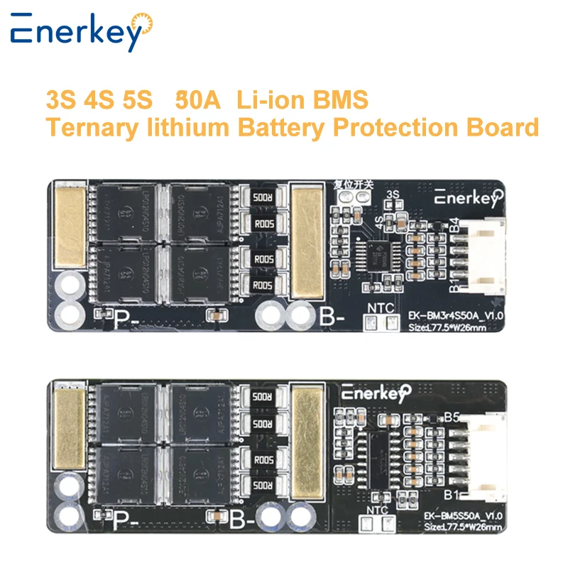 Enerkey 3S 4S 5S 50A BMS / 3.7V Ternary lithium battery Protection Circuit Board Charger/3.2V Li-ion battery BMS board 