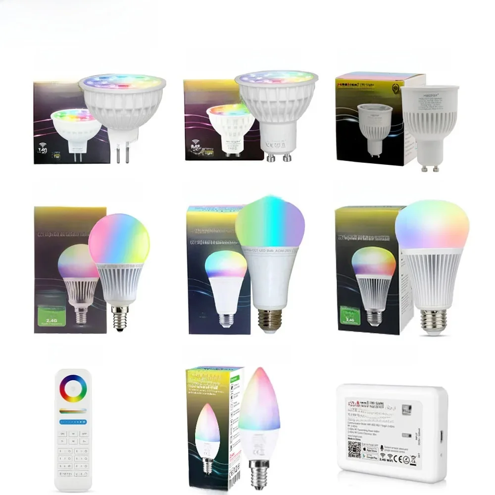 Miboxer (Milight) 2.4G Led Lamp, MR16 GU10 E14 E27 Led Lamp Smart Draadloze 4W 5W 6W 9W 12W Cct/rgbw/Rgbww/Rgb + Cct Led Licht - afbeelding 2