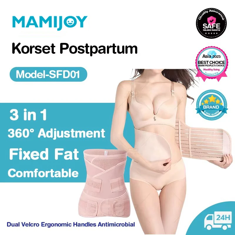 แถบรัดหน้าท้อง3in1หลังคลอดสำหรับหญิงตั้งครรภ์สายรัดหน้าท้องกระดูกเชิงกรานสำหรับครูฝึกกู้คืนสายรัดร่างกาย