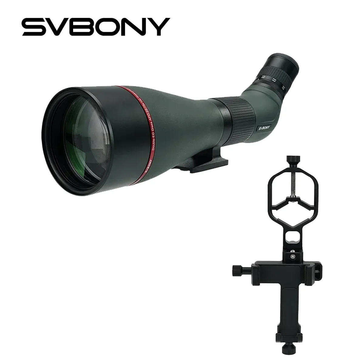 

SVBONY SA401 APO 25-75X100 Spotting Scope with 45° Eyepiece Interface and SV214 Pro Adapter Ideal for Shooting and Observation