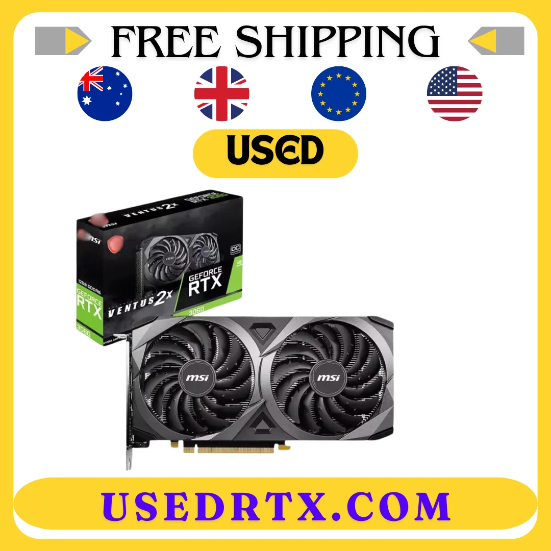 

2024 USED RTX 3060 VENTUS 2X 12G OC Gaming Graphics Card 12GB GDDR6 192-bit HDMI DP PCI-E 4.0 8Pin Desktop Full New Video Card
