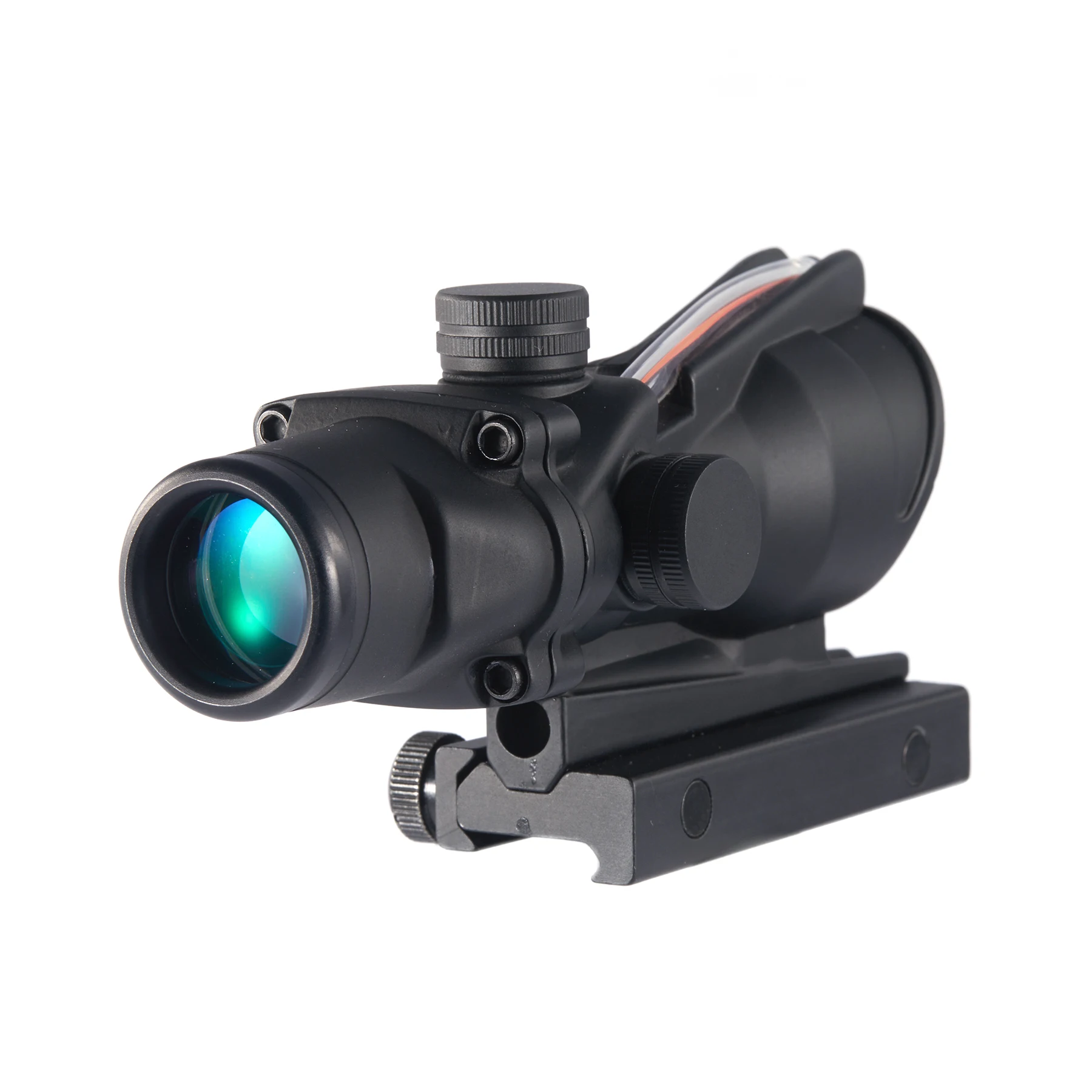 

4x32 Tactical ACOG Rifle Scope with True Fiber Optic Red Illuminated Crosshair for Sniper Rifles, Pellet Guns, Airsoft Guns, Air