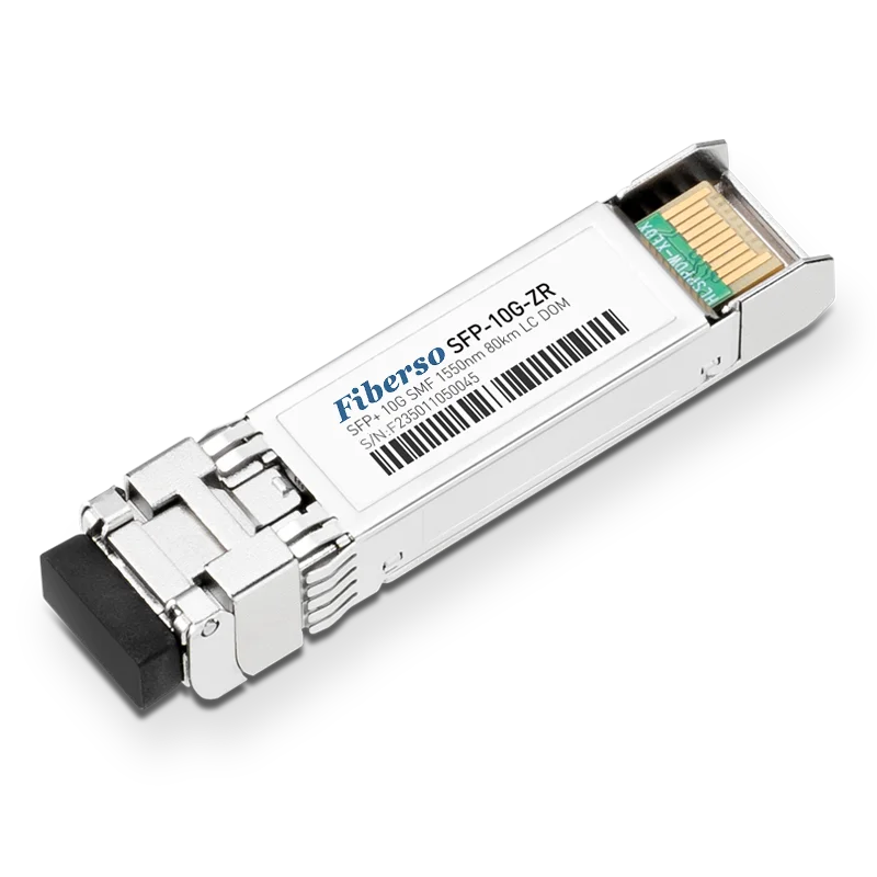 Fiberso SFP+ 10G  Module ZR 80km 1550nm with Cisco Huawei Compatible Duplex LC SM Fiber Optical Transceivers