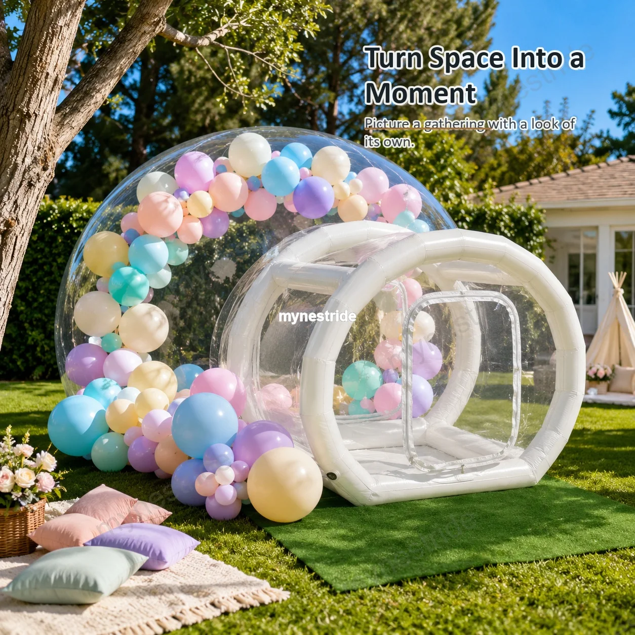Jkb9747 Domo Inflable Transparente | Tienda de Campaña Inflable / Casa Burbuja / Tienda de Campaña para Acampar / Habitación Cielo Estrellado - Añade un Toque a Tu Boda