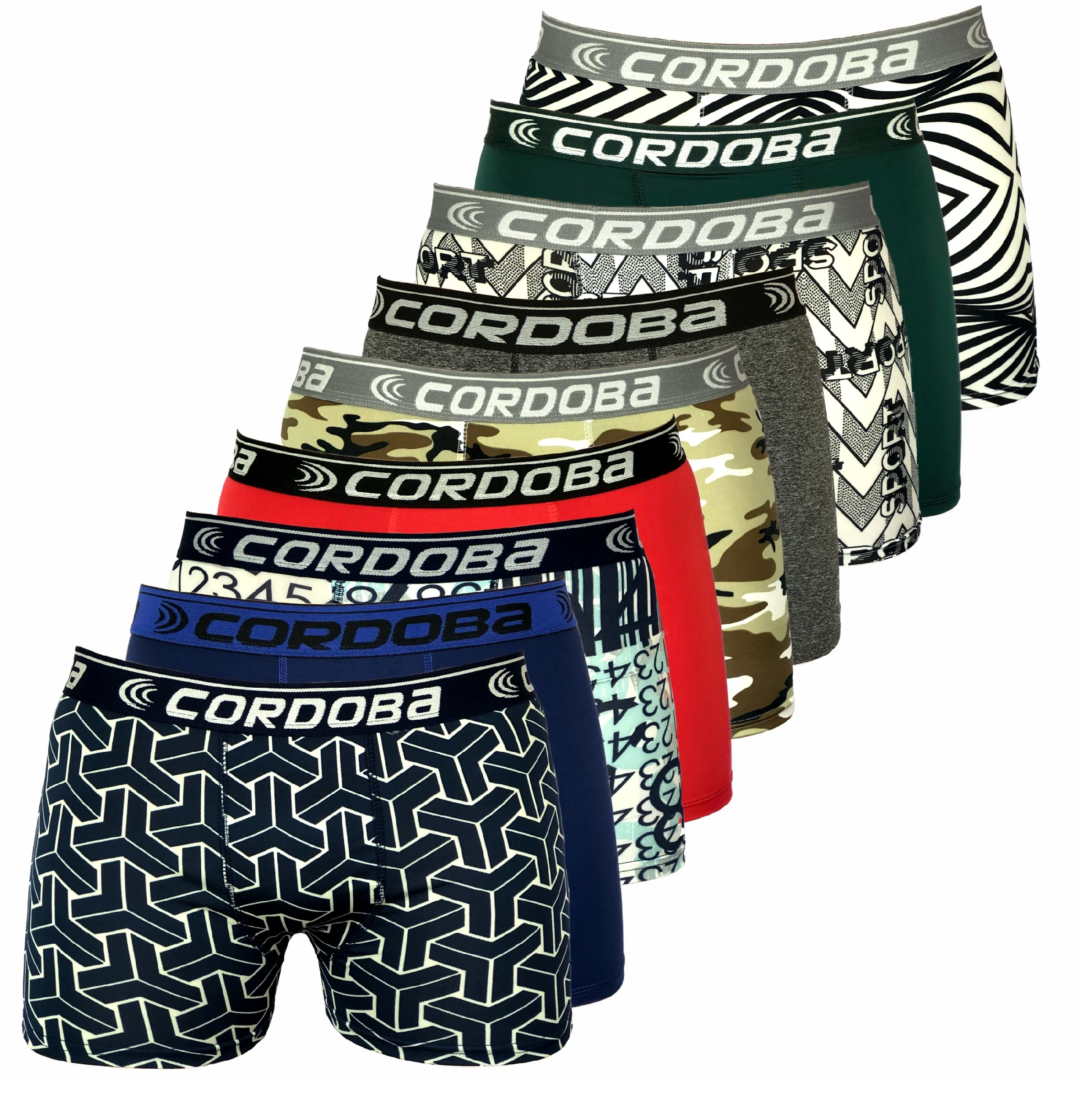 Kit 14 Original Cordoba Printed and Smooth Microfiber Boxer Briefs