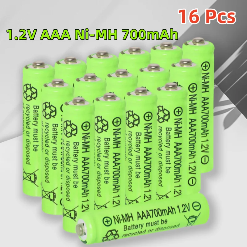 Skywolfeye 16Pcs 1.2V Rechargeable Batteries Ni MH AAA 700mAh Batteries for Electric Remote Control Car Toy RC