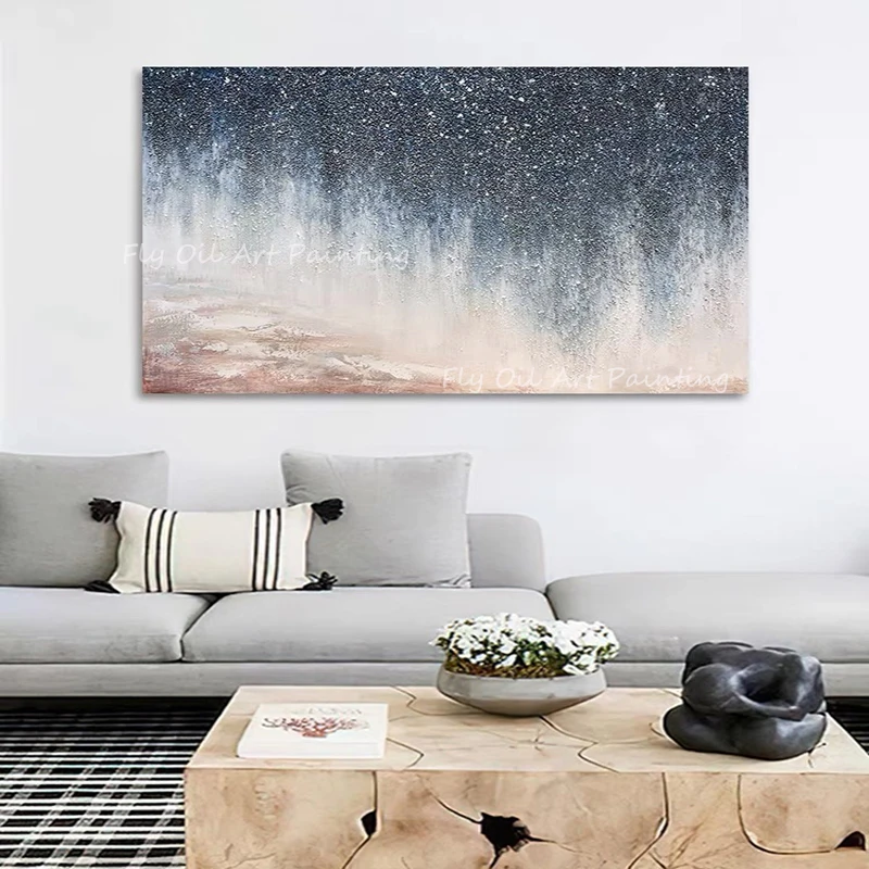 

100% Hand Painted abstract ocean sea handmade large size picture artwork oil painting for office living room gift